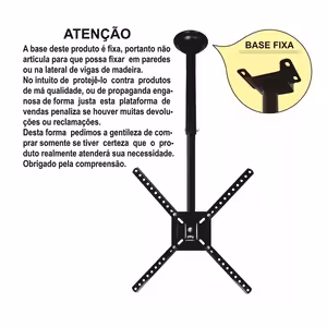 Suporte Articulado Giratório Teto Technosat 4600 TV 10ʺ/65ʺ