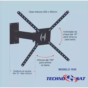 Suporte Technosat 1055 Bi Articulado VESA TV's 10ʺ a 65ʺ