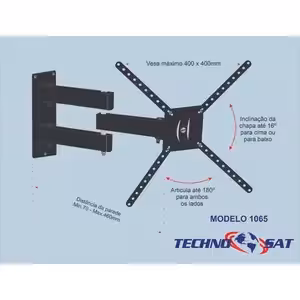 Suporte Technosat 1065 Tri Articulado VESA TV's 10ʺ a 65ʺ